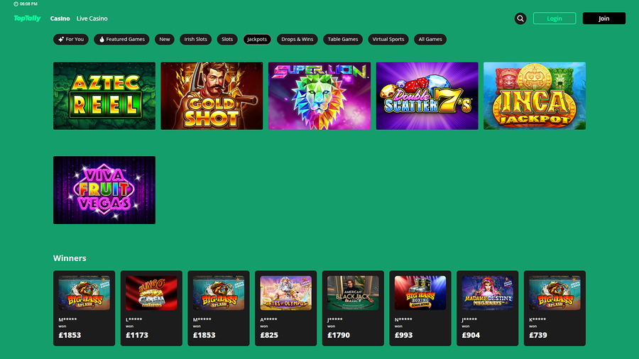 Toptally Casino Desktop Jackpot