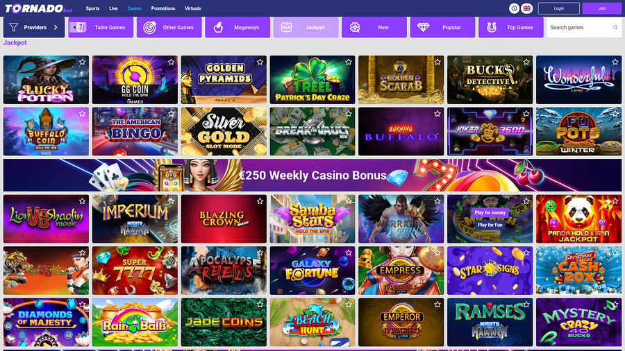 Tornadobet Casino Desktop Jackpot