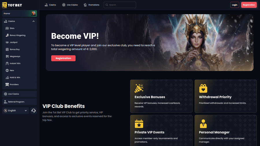 Totbet Casino Desktop VIP Program