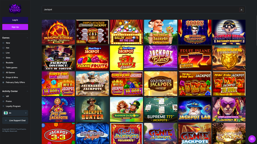 Touch Casino Desktop Jackpot