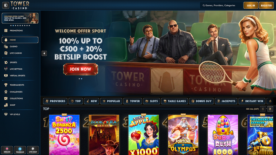 Tower Casino Desktop Homepage