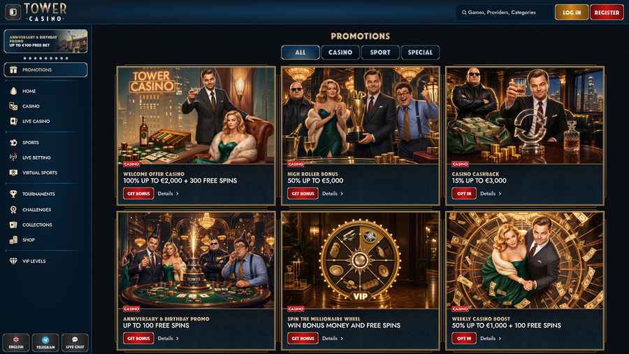 Tower Casino Desktop Promotions