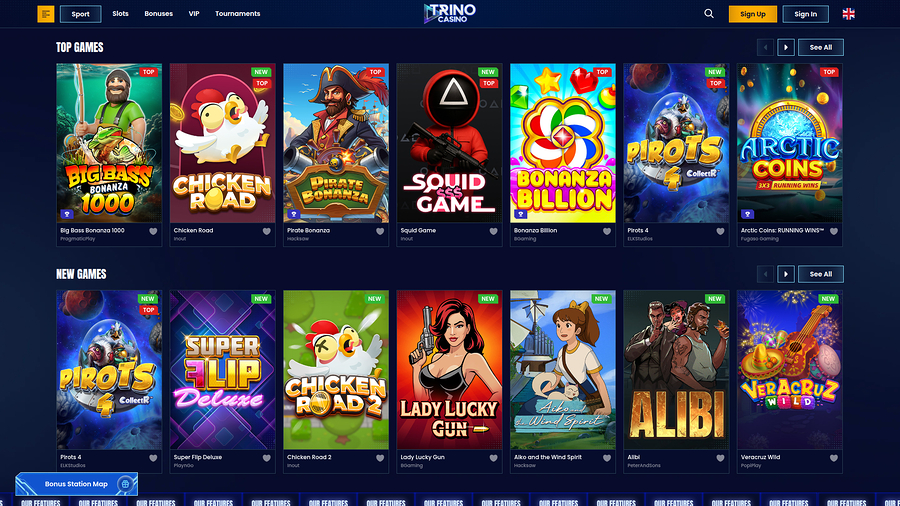 Trino Casino Desktop Games