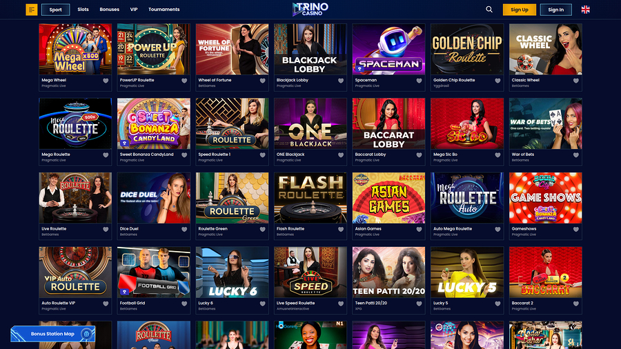 Trino Casino Desktop Live Dealer