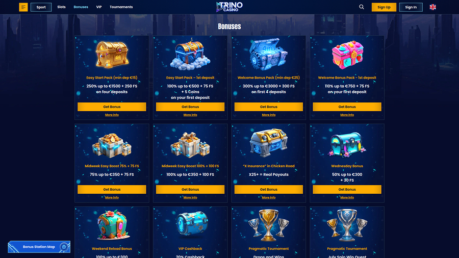 Trino Casino Desktop Promotions