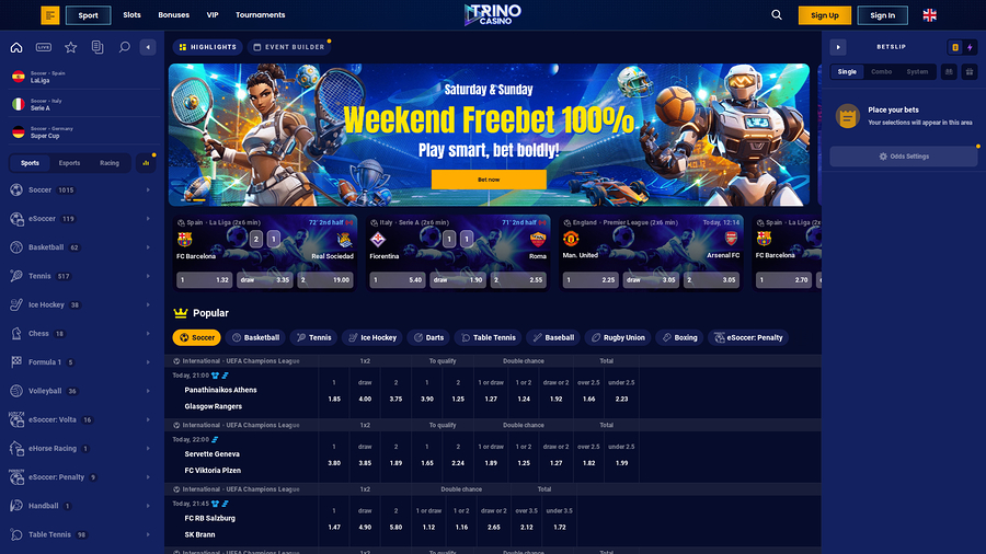 Trino Casino Desktop Sport