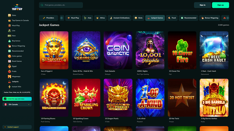 Trip2Vip Casino Desktop Jackpot