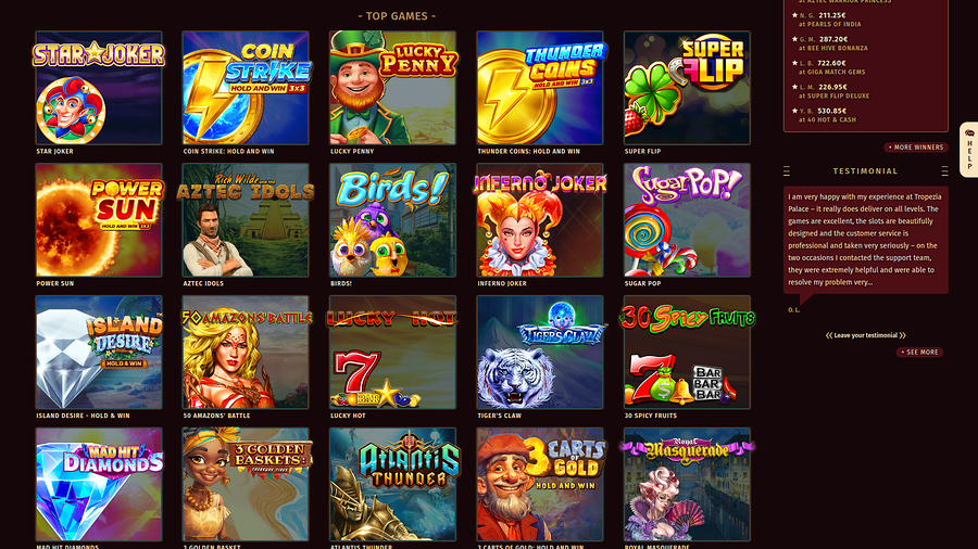 Tropezia Palace Casino Desktop Games