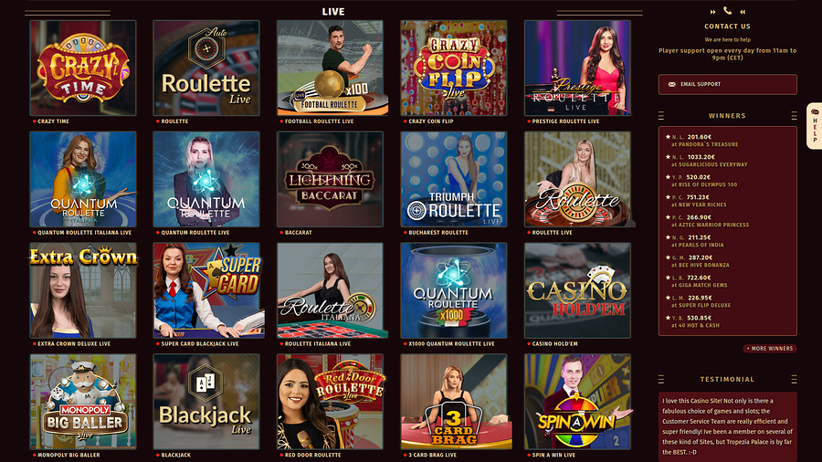 Tropezia Palace Casino Desktop Live Dealer