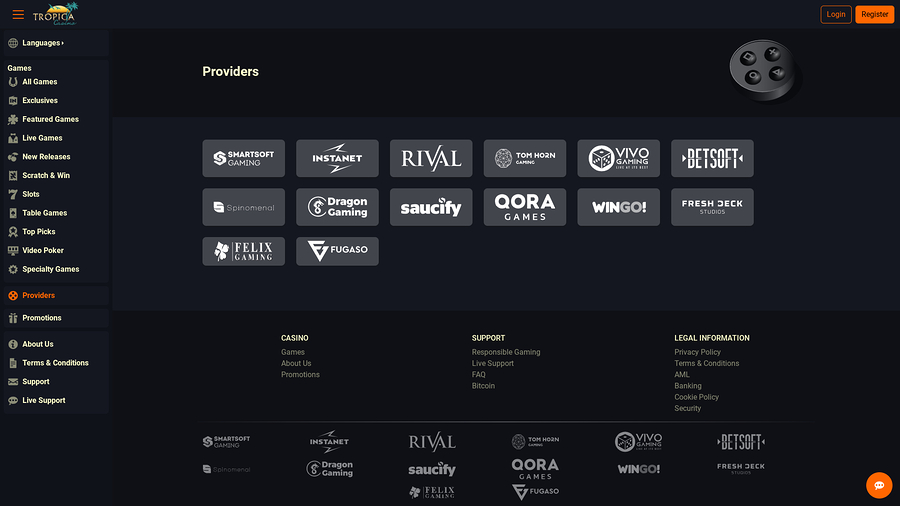 Tropica Casino Desktop Game Developers