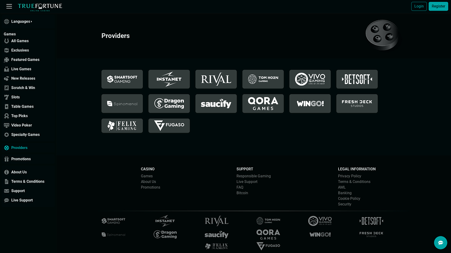 True Fortune Casino Desktop Game Developers