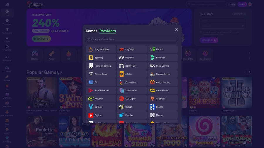 TuffPuff Casino Desktop Game Developers