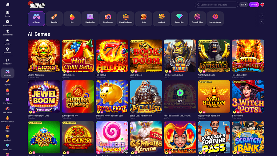 TuffPuff Casino Desktop Games