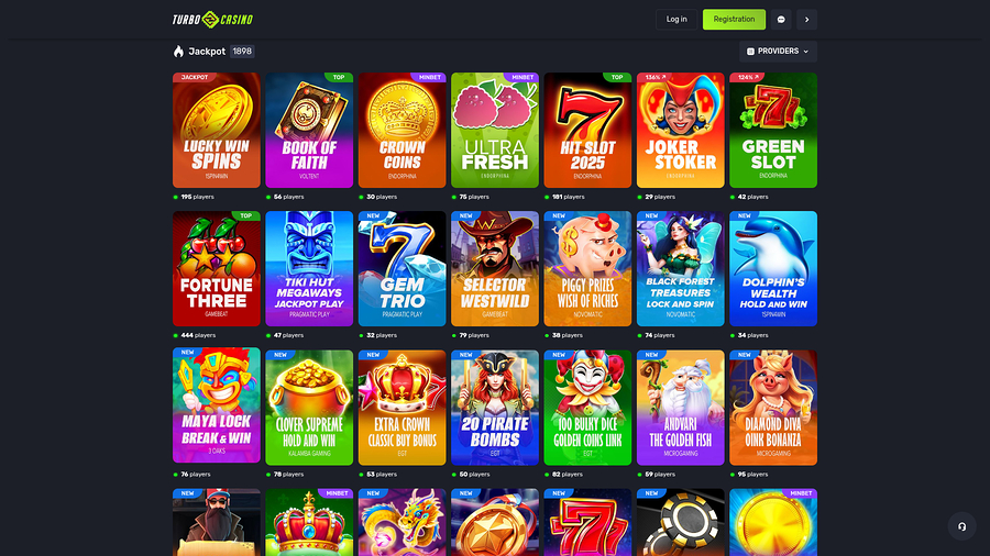 Turbo Casino Desktop Jackpot