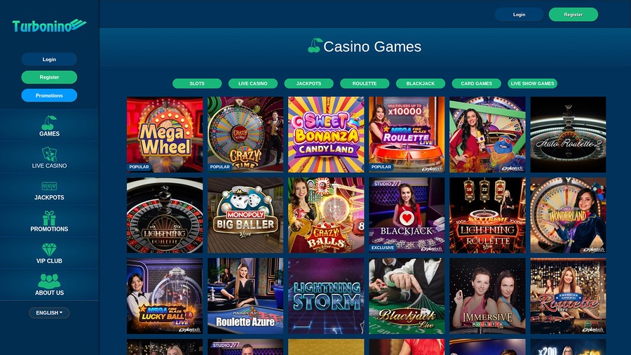 Turbonino Casino Desktop Live Dealer