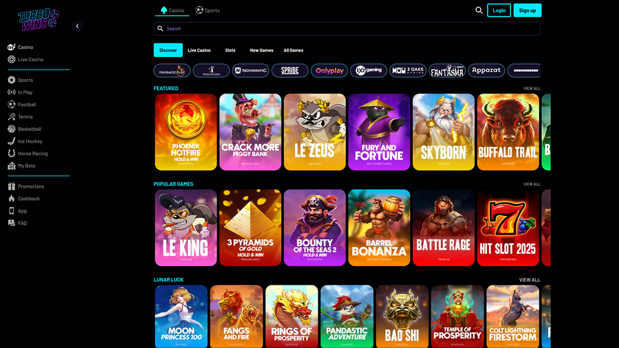 Turbowins Casino Desktop Game Developers