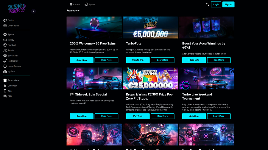 Turbowins Casino Desktop Promotions