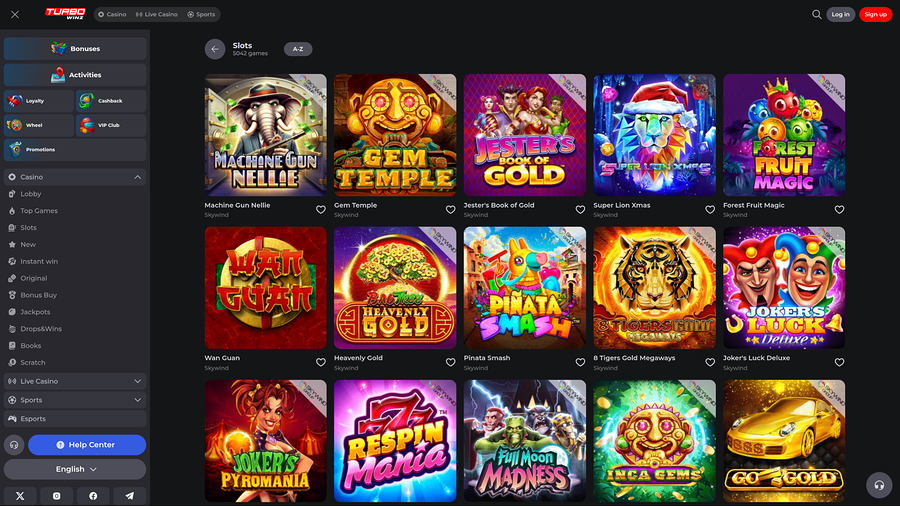TurboWinz Casino Desktop Games