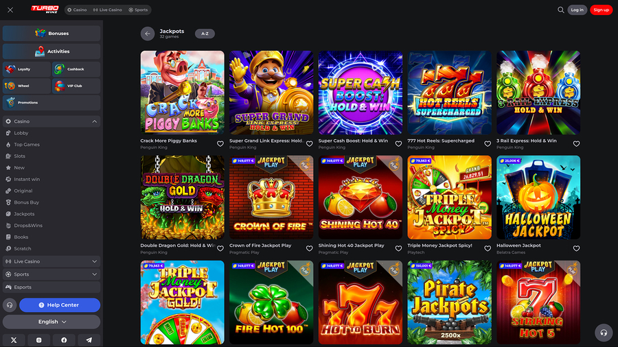 TurboWinz Casino Desktop Jackpot