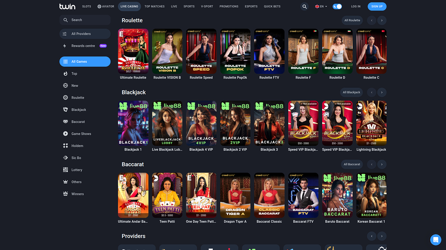 Twin Casino Desktop Live Dealer