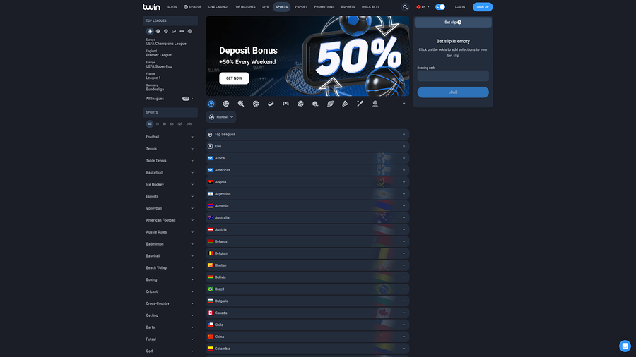 Twin Casino Desktop Sports