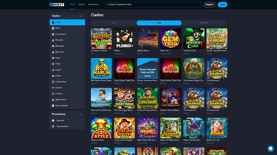 Ubet Casino Desktop Games