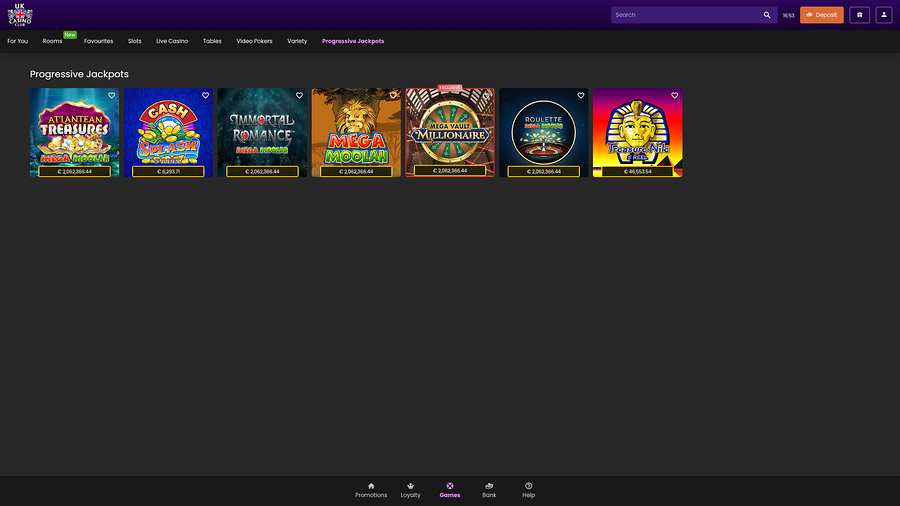 UK Casino Club Desktop Jackpot