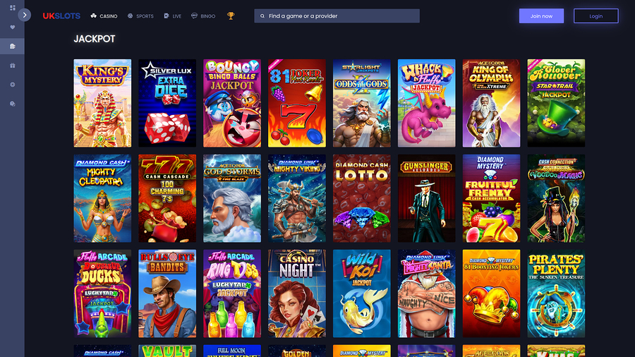 UK Slots Casino Desktop Jackpot