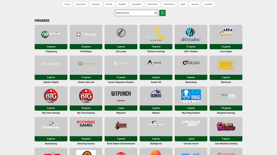 Unibet Casino Desktop Game Developers