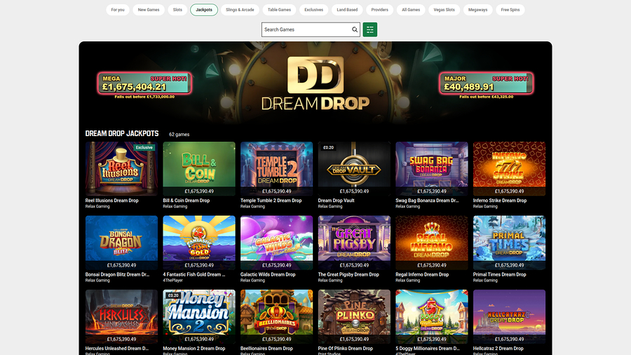 Unibet Casino Desktop Jackpot