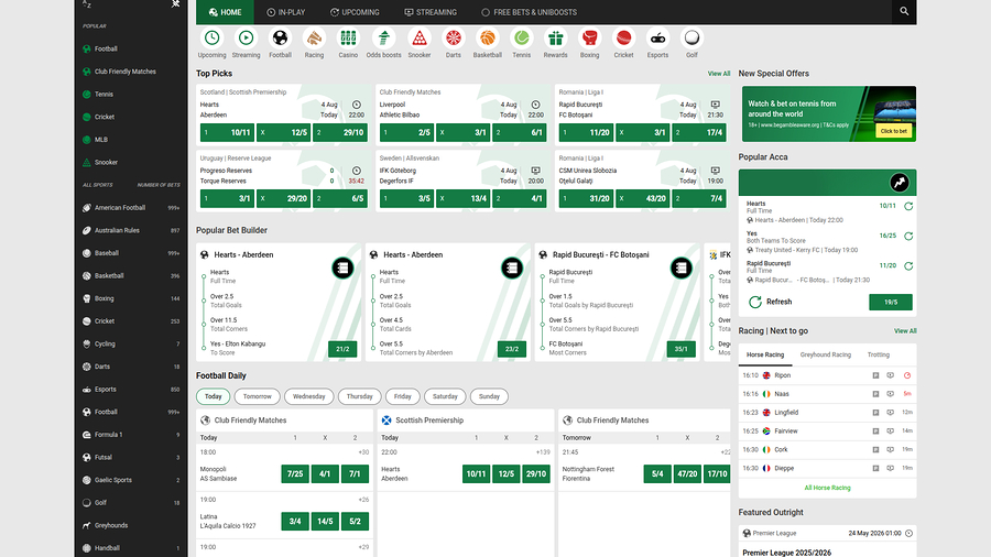 Unibet Casino Desktop Sports