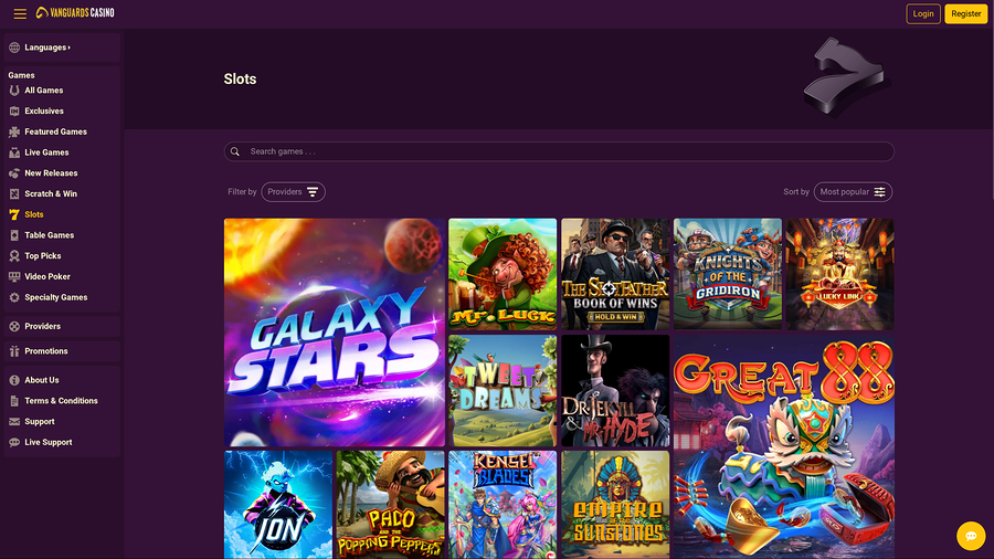 Vanguards Casino Desktop Games