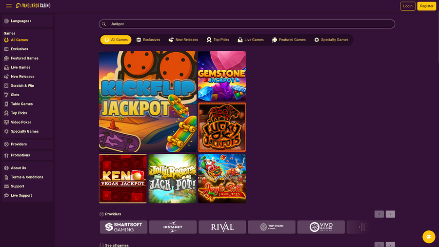 Vanguards Casino Desktop Jackpot
