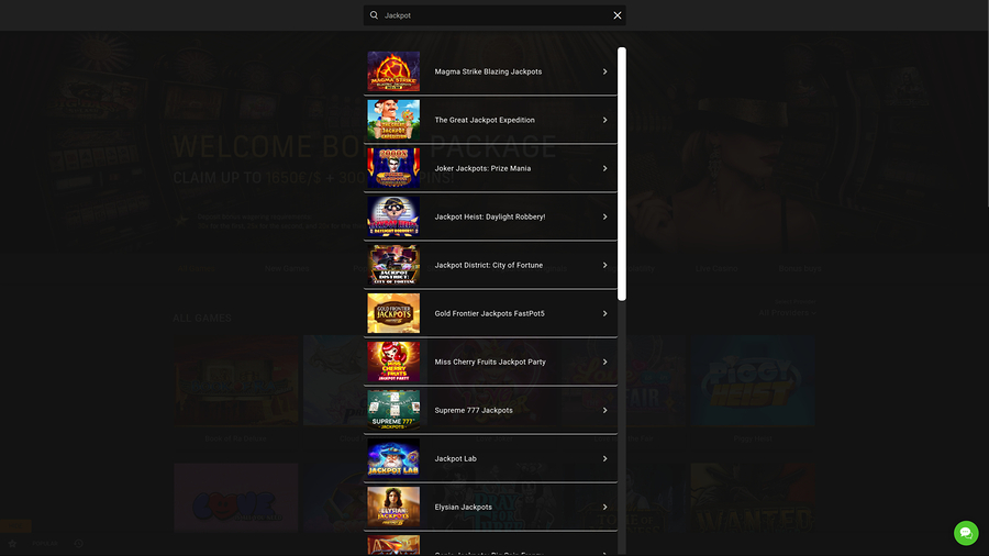 Vegadream Casino Desktop Jackpot