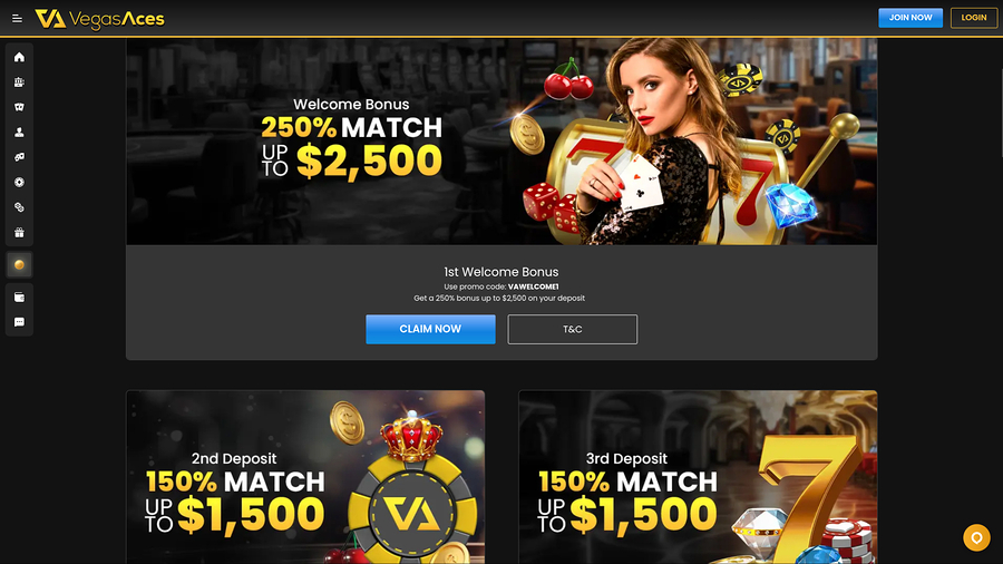 Vegas Aces Casino Desktop Promotions