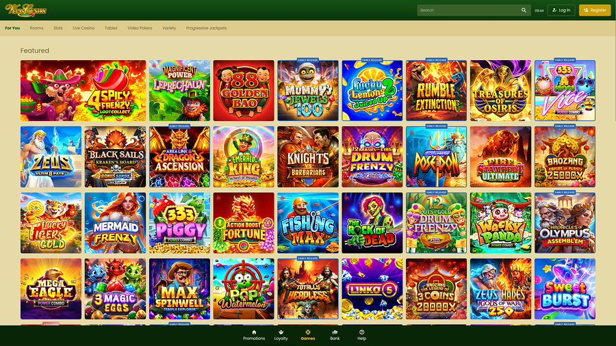 Vegas Country Casino Desktop Homepage