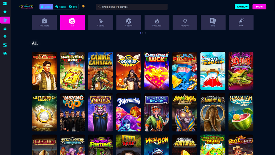 Vegas Mobile Casino Desktop Games