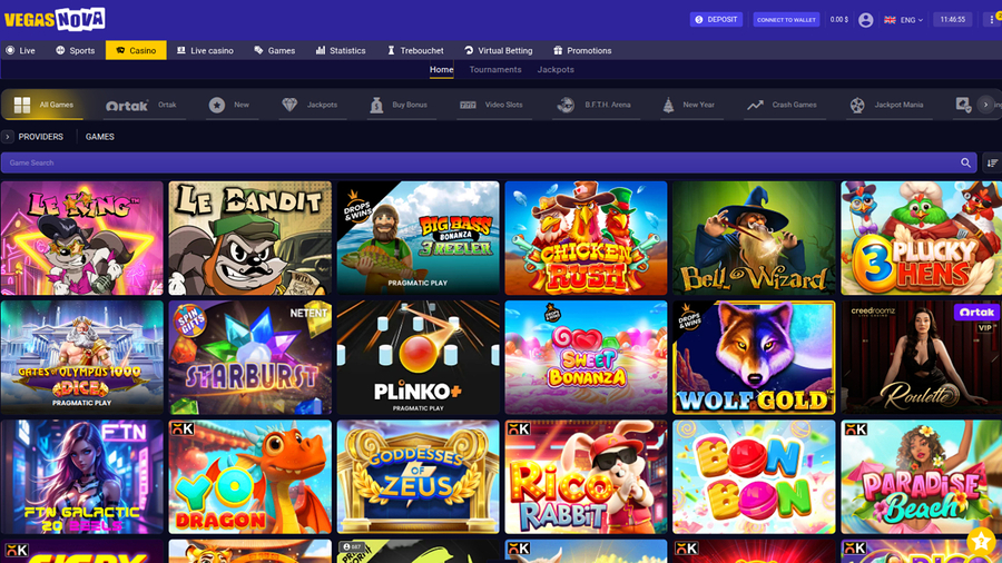 VegasNova Casino Desktop Games