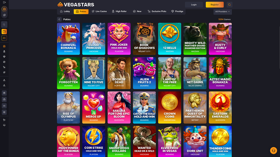 VegaStars Casino Games