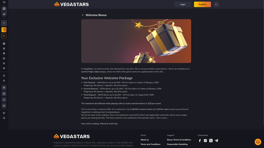 VegaStars Casino Promotions