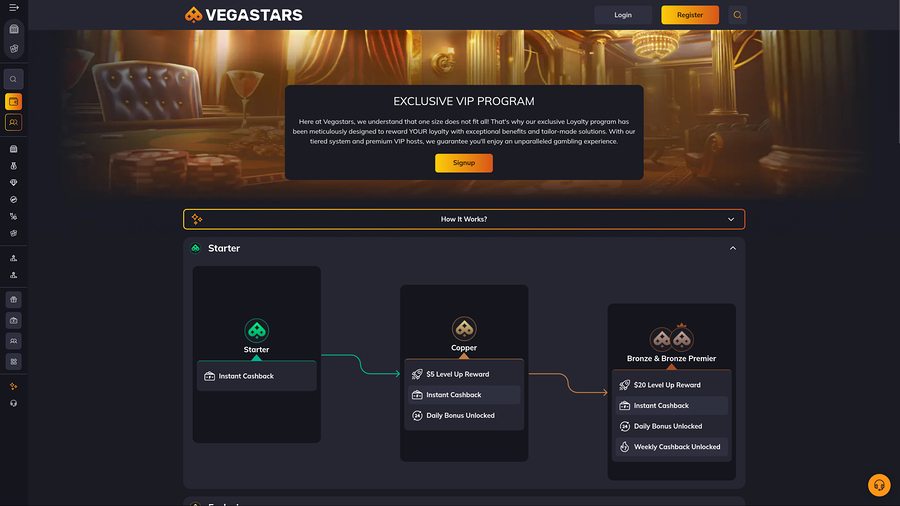 VegaStars Casino VIP Program