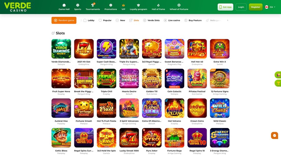 Juegos de Verde Casino para escritorio