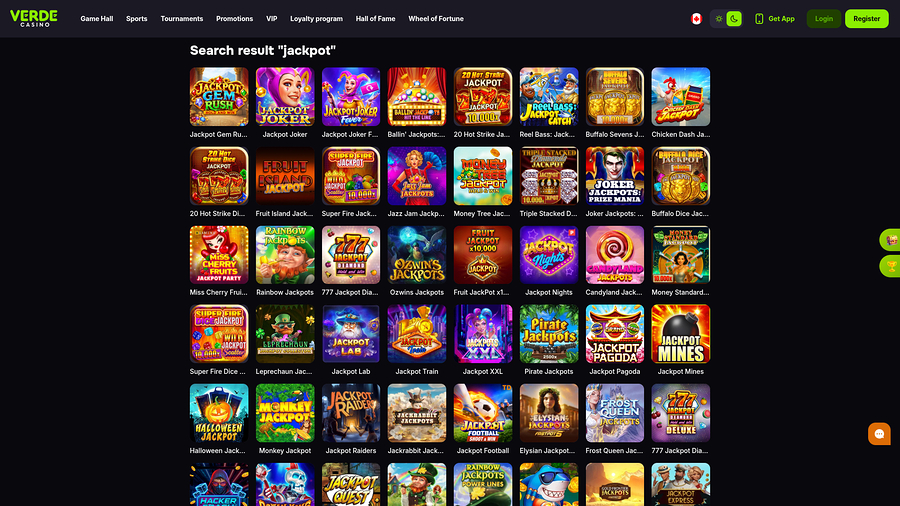 Verde Casino Desktop Jackpot