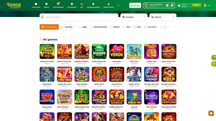 Verde Casino Desktop Games