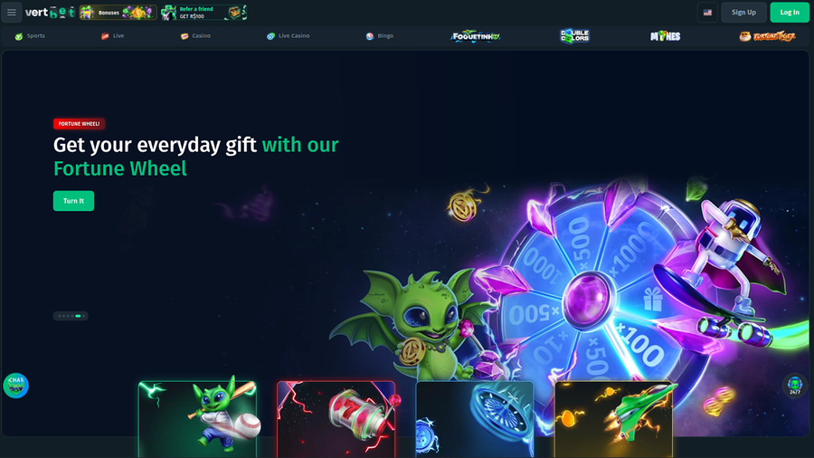 Vertbet Casino Desktop Homepage