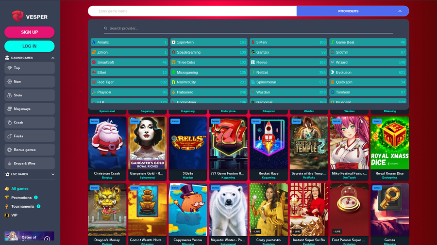 Vesper Casino Desktop Game Developers