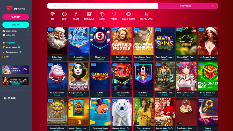 Vesper Casino Desktop Games