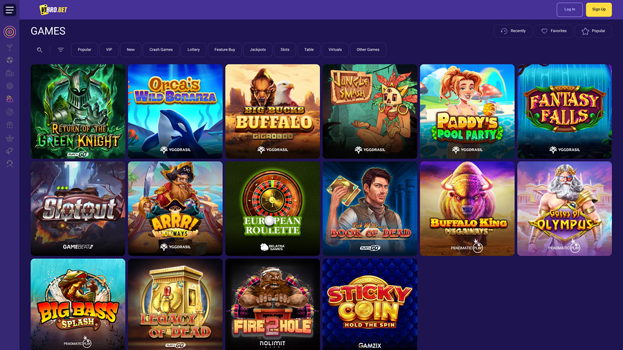 VibroBet Casino Games