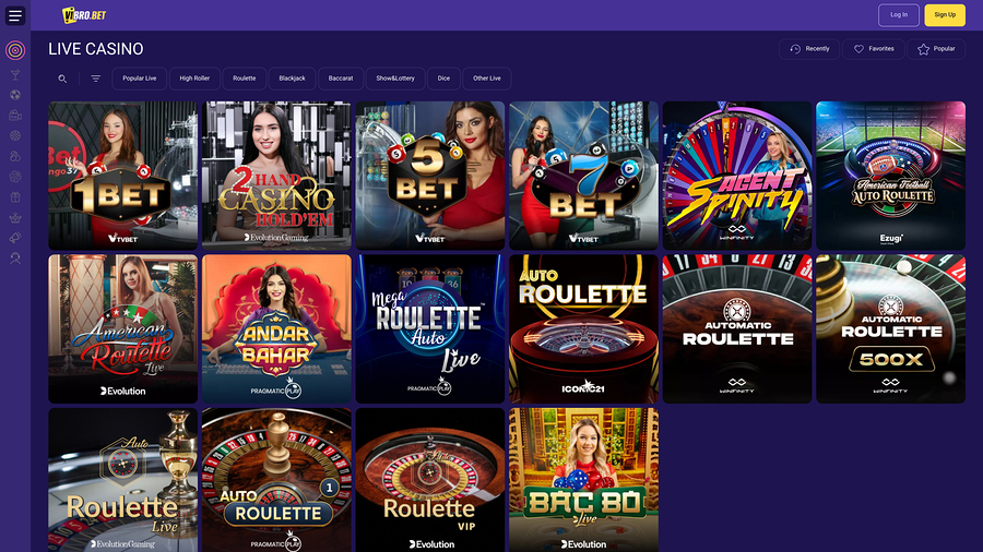 VibroBet Casino Live Dealer
