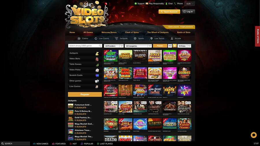 Videoslots Casino Spel för datorer